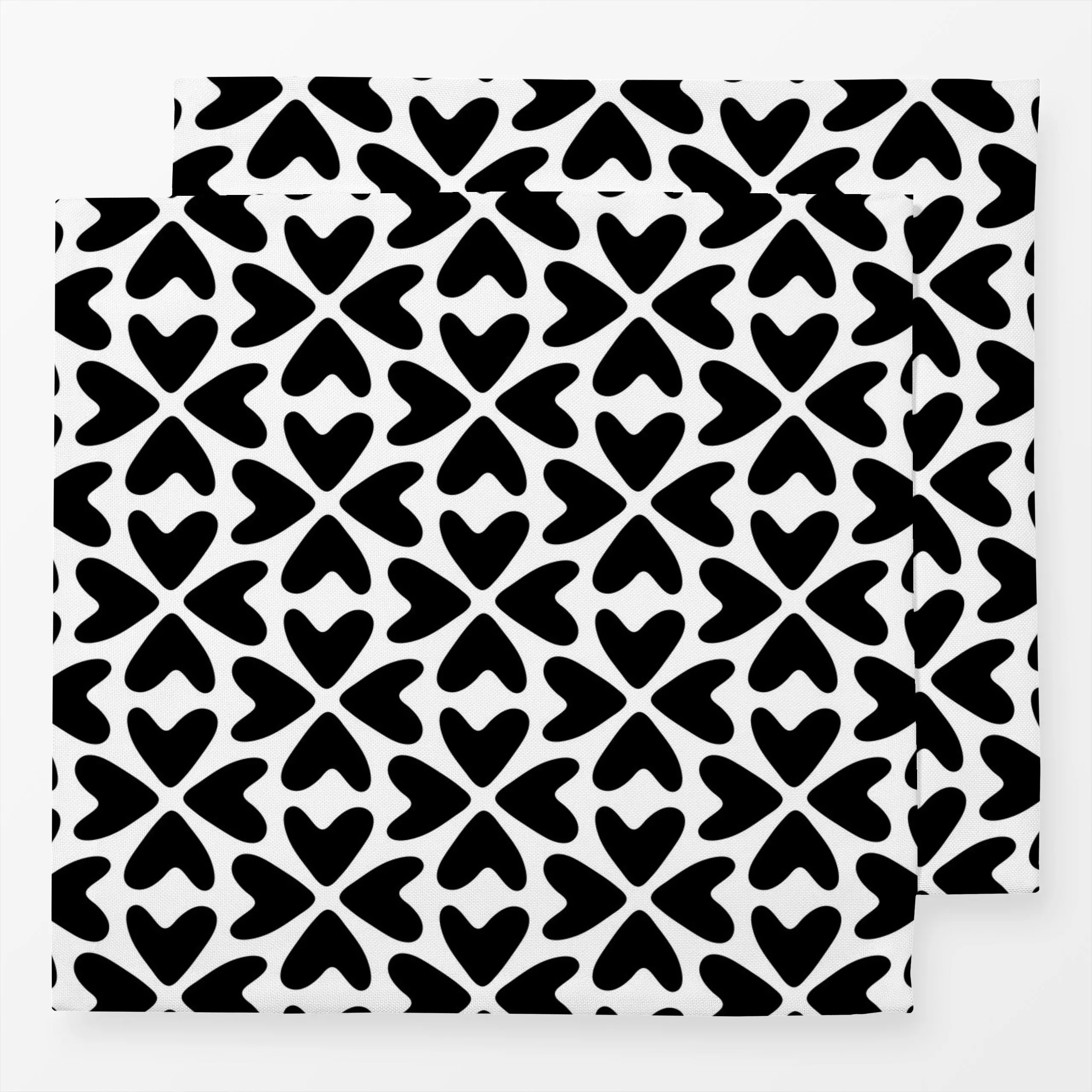 Servietten Herzen Hearts Black & White - Liebe, Romantik & Pride - von „Kathrin Woo"; Muster, Herzen, modern, Liebe, pattern...
