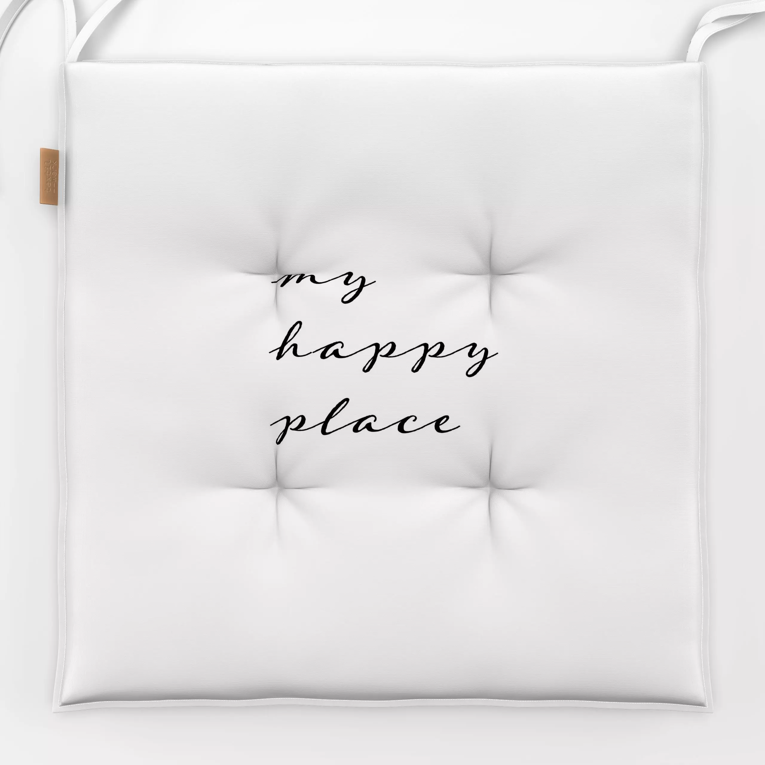 Sitzkissen My Happy Place black - Sprüche & Schriftzüge - von „Studio ROSAGRAU"; typografie, Lettering, Happy, homedecor, ha...