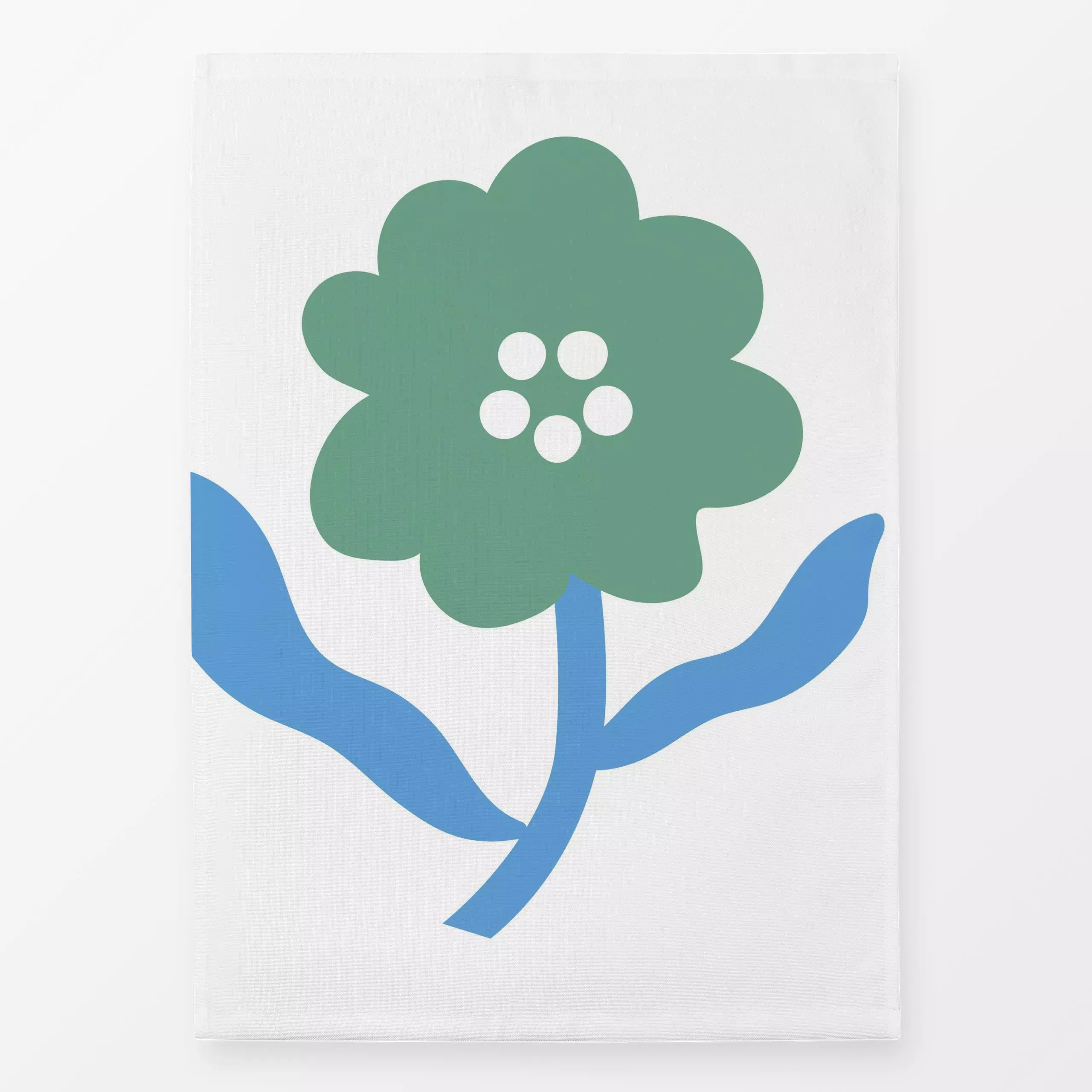 Geschirrtücher Liva Flower Green-Blue - Blumen & Florales, Sommer, Pflanzen & Botanik - von „Jana Driver"; Sommerblumen, nie...