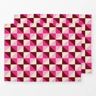 Tischset Love Diamond Pattern pink