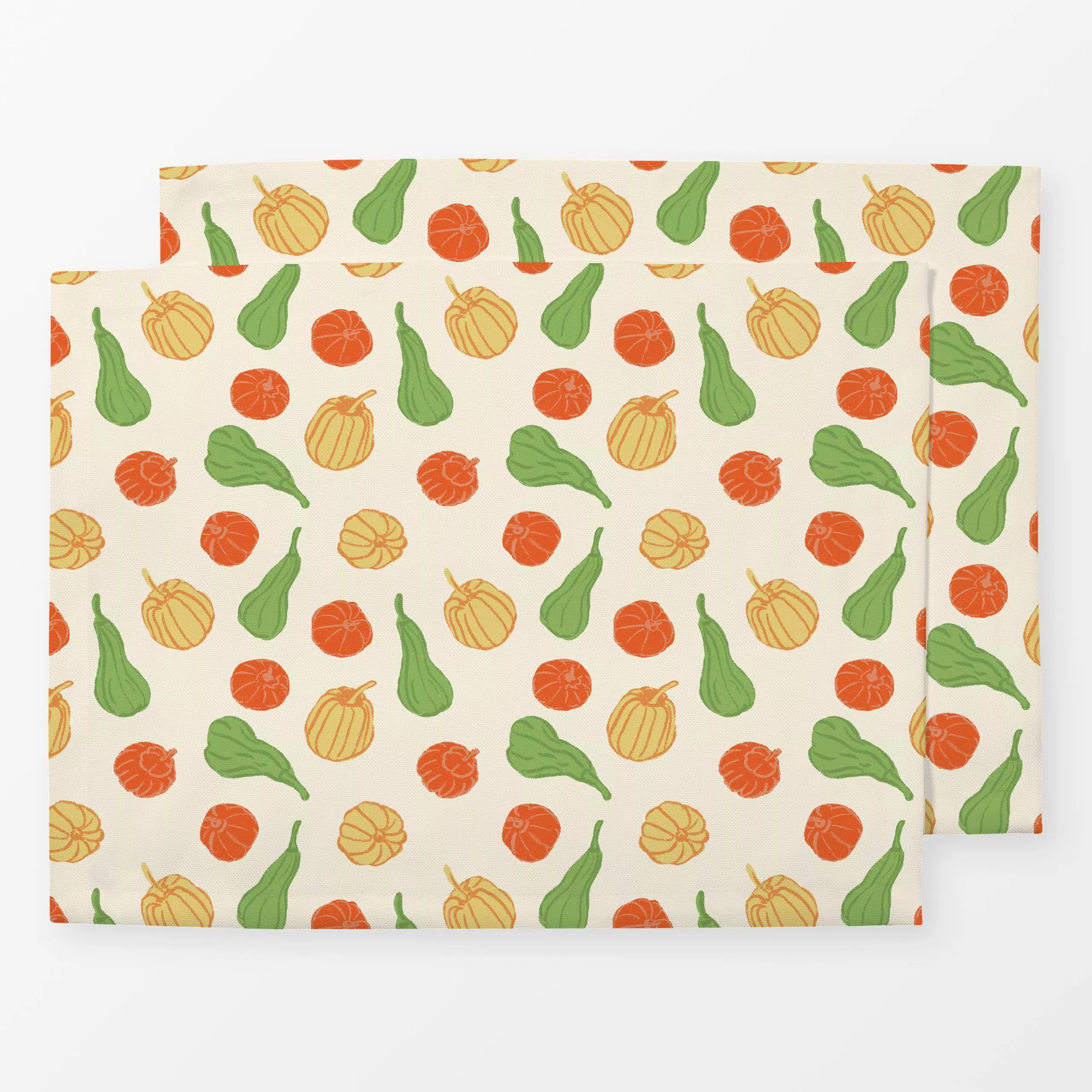 Tischset Kürbis Allover Muster - Herbst, Symbole & Muster, Gemüse - von „Mareen Heinz"; Muster, allover, Retro, Herbst, patt...