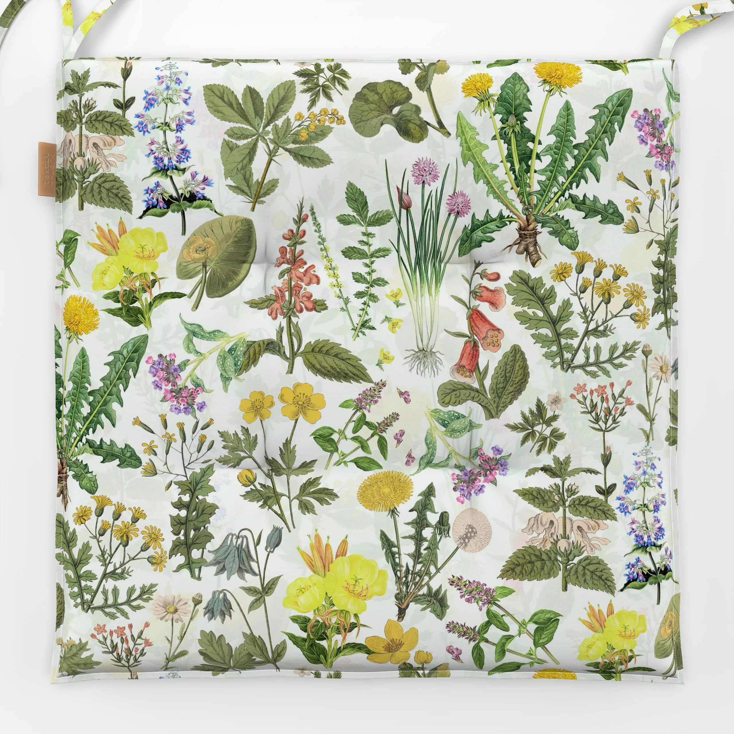 Sitzkissen Wildkräuterwiese - Blumen & Florales, Pflanzen & Botanik - von „Uta Naumann"; Blumen, Kräuter, Garten, Botanisch,...