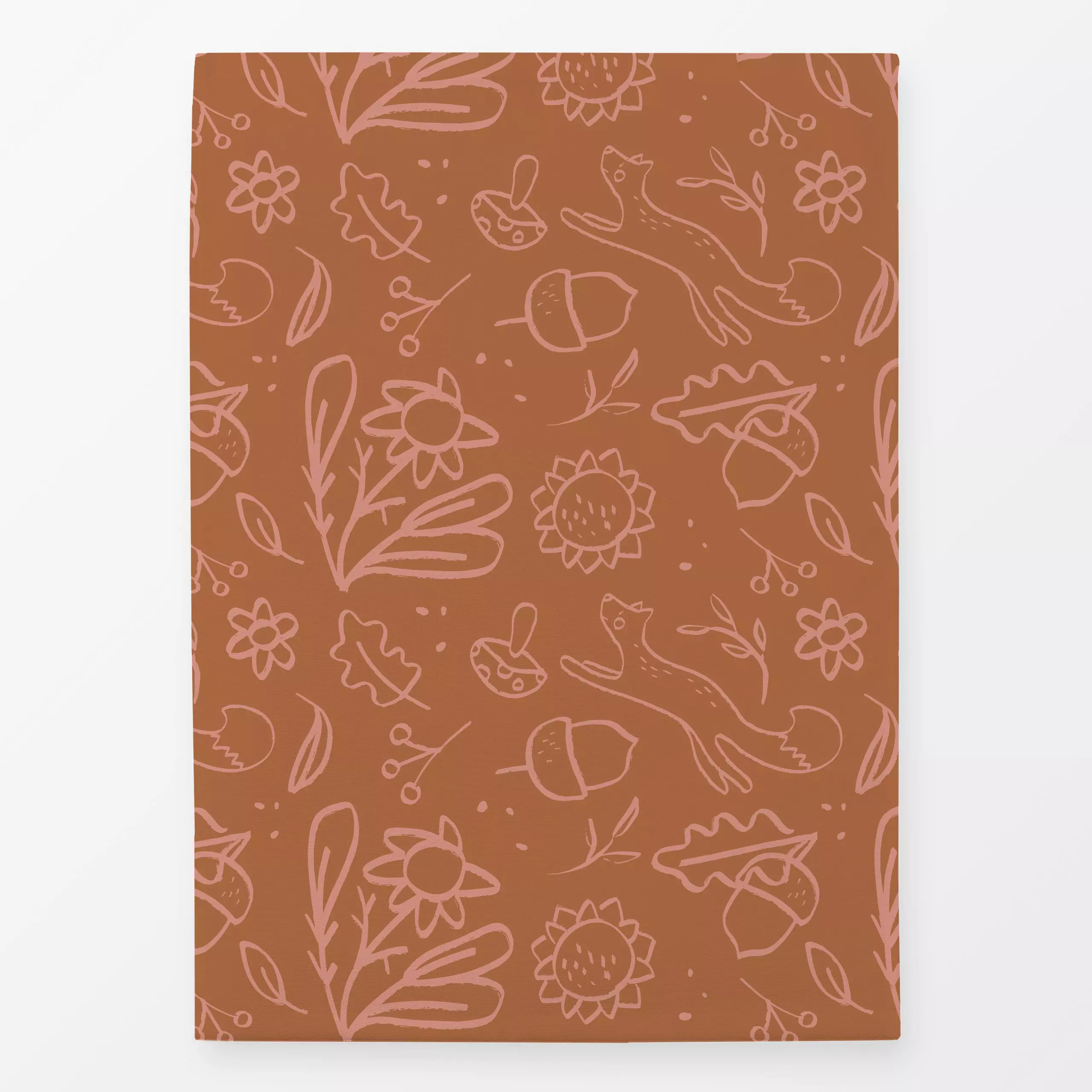 Geschirrtücher Fuchs Herbst Allover braun - Natur & Landschaft - von „Kruth Design"; Zweig, Wald, Fuchs, sonnenblumen, Herbs...