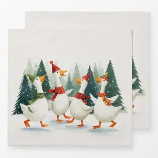 Servietten Frohe Gänse Weihnachten