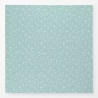 Tischdecke Segelboot Silhouetten Türkis