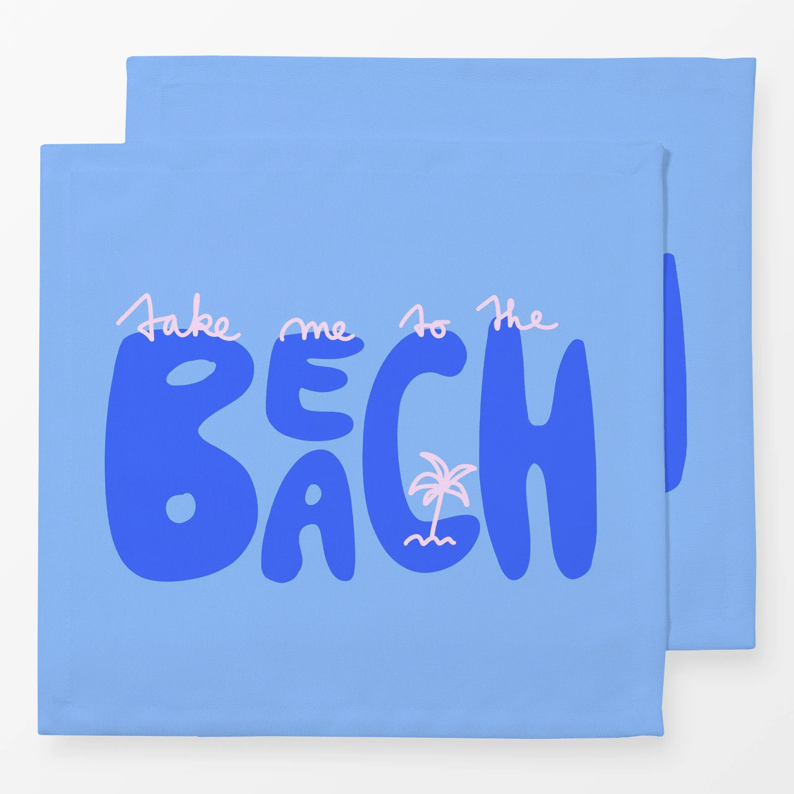 Servietten Take me to the beach - Sommer, Sprüche & Schriftzüge - von „Sophie Augustin Illustration"; Meer, Strand, Sommer, ...
