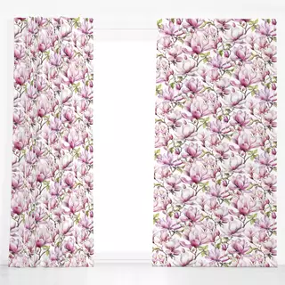 Dekovorhang Magnolia Floral Nostalgia Pink