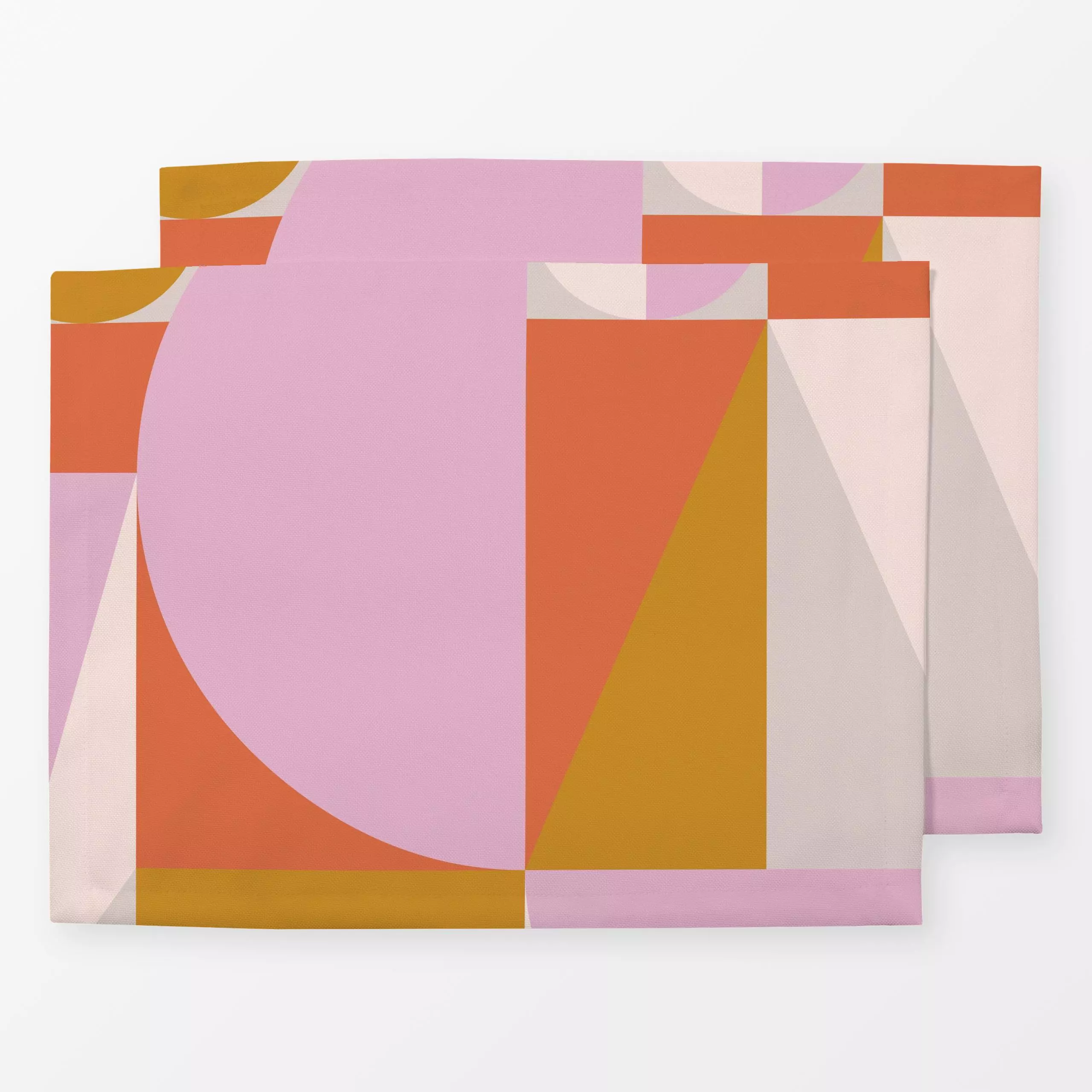 Tischset Geometric Summer 5X - Symbole & Muster - von „Mareike Böhmer"; minimal, skandinavisch, Geometrisch, Protea, Orange,...