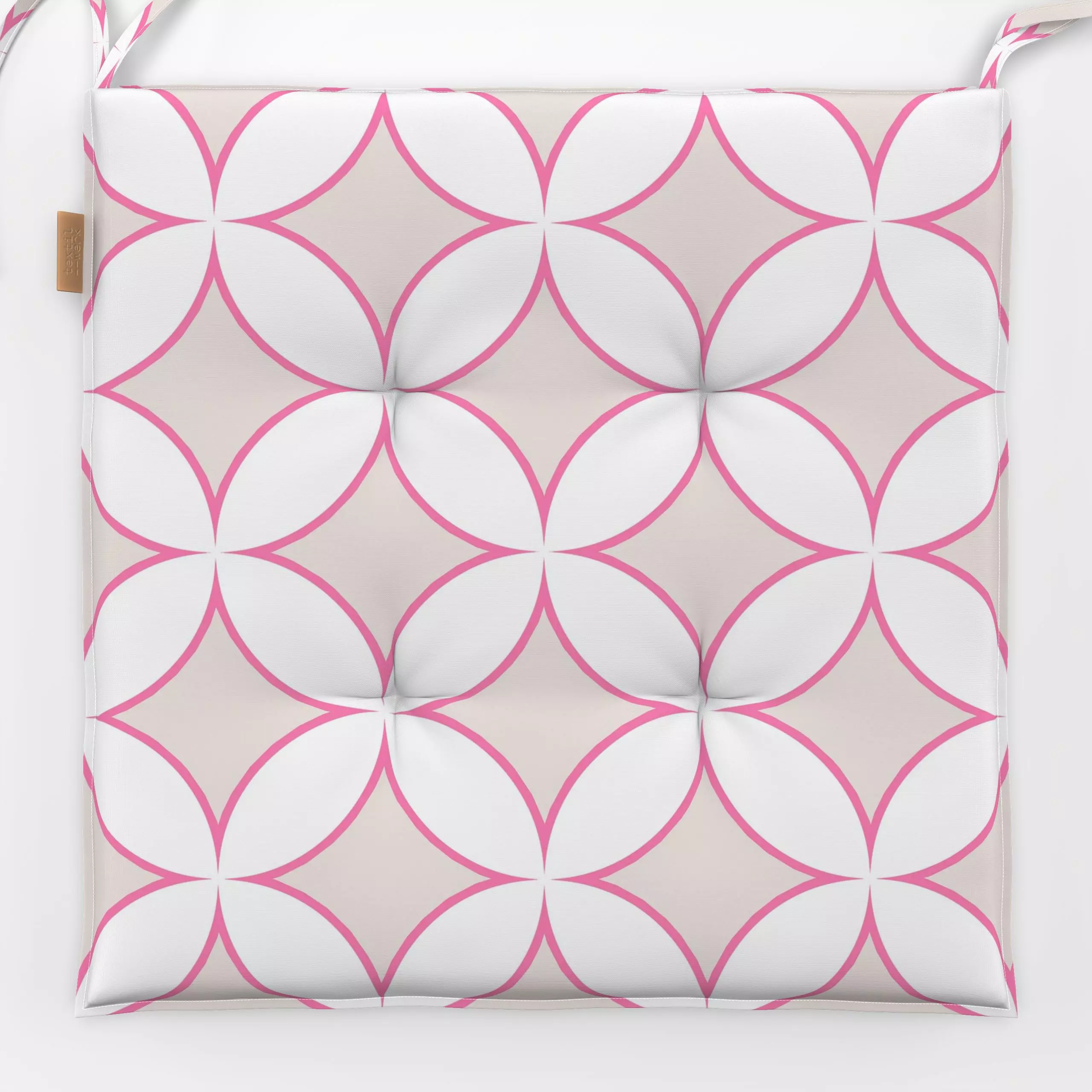 Sitzkissen Kreise Pink - Hamptons Chic - - Frühling, Sommer, Symbole & Muster - von „Monika Strigel"; beige, Kreise, Sommer,...