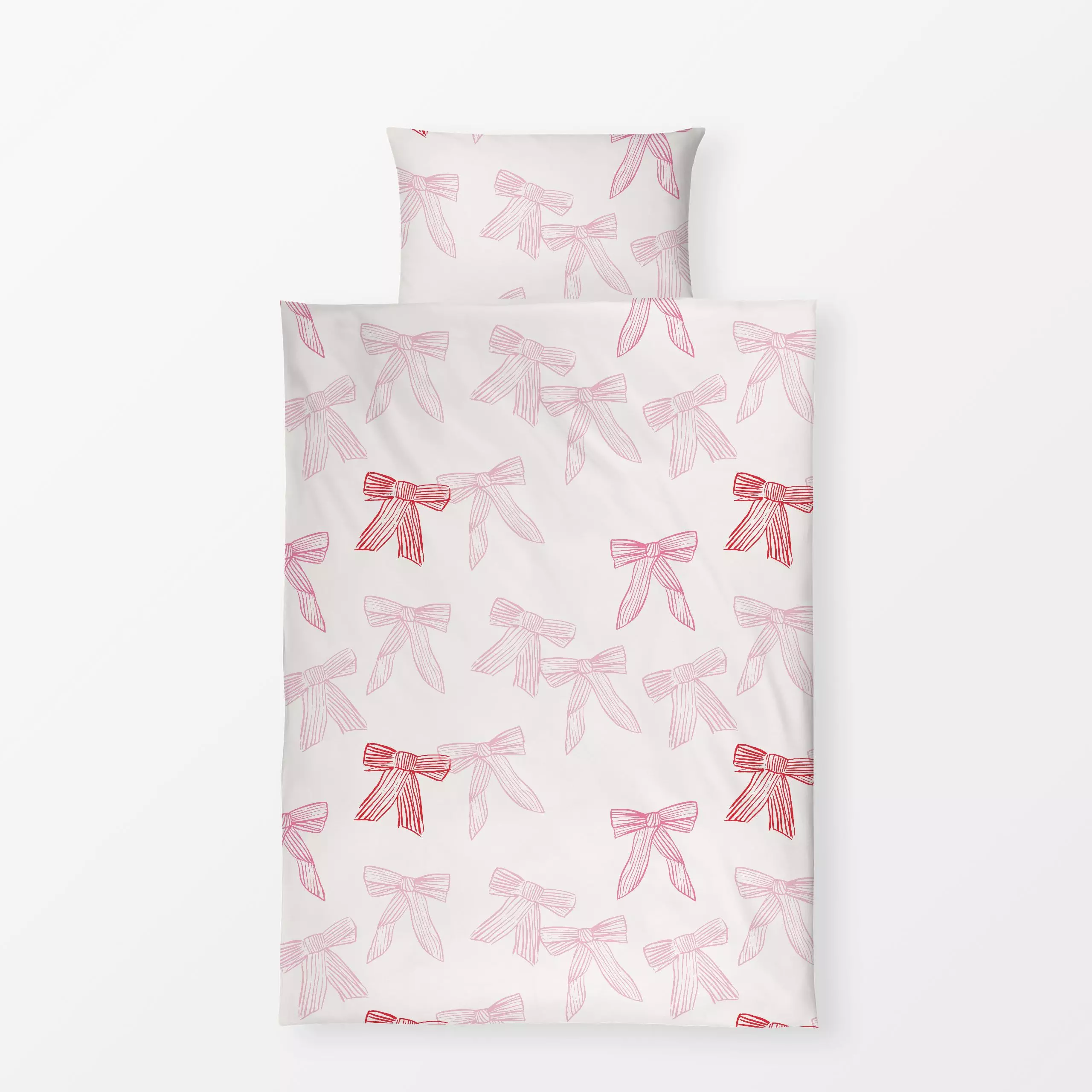 Bettwäsche Allover Schleifen Rosa - Weihnachten, Anlässe - von „Kruth Design"; kleingemustert, Weihnachten, xmas, Babyshower...