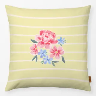 Kissen Blumenbouqet gelb