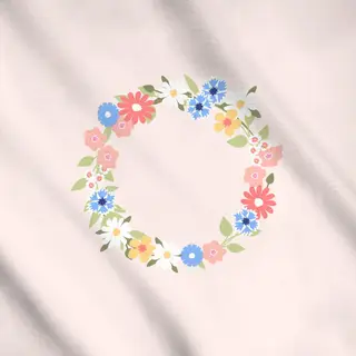 Meterware Blumenkranz Frühling Rosa