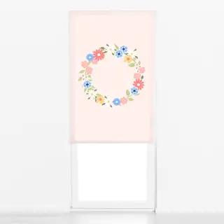 Raffrollo Blumenkranz Frühling Rosa