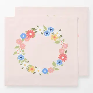 Servietten Blumenkranz Frühling Rosa