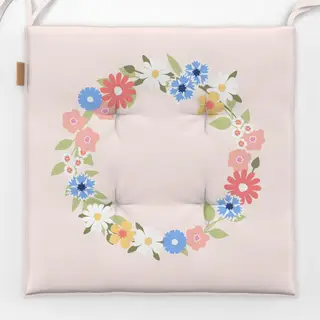 Sitzkissen Blumenkranz Frühling Rosa