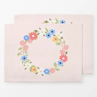 Tischset Blumenkranz Frühling Rosa