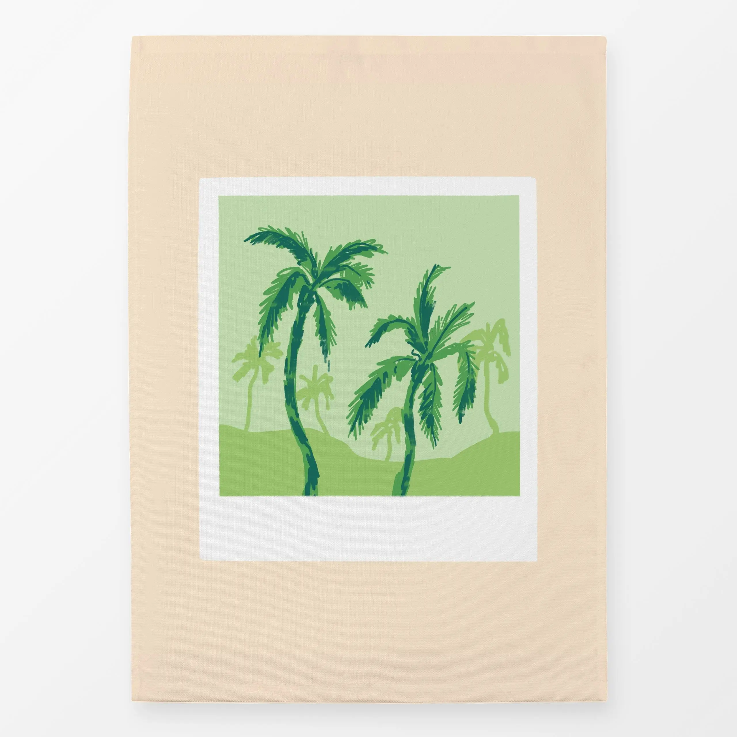 Geschirrtücher Polaroid Palms - Sommer, Pflanzen & Botanik - von „Janna Schipper"; graphisch, Palmen, Insel, tropical, summe...