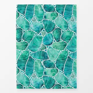 Geschirrtücher Strandglas Doodles Türkis II