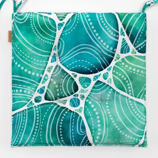 Sitzkissen Strandglas Doodles Türkis II