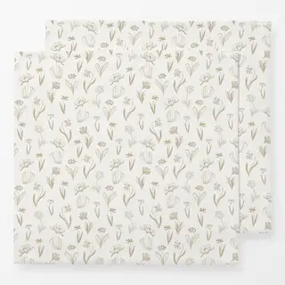 Servietten Blumenwiese weiß