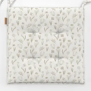 Sitzkissen Blumenwiese weiß
