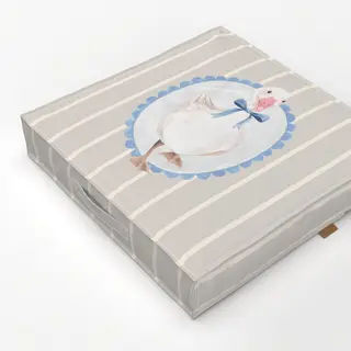 Bodenkissen Gans gestreift beige