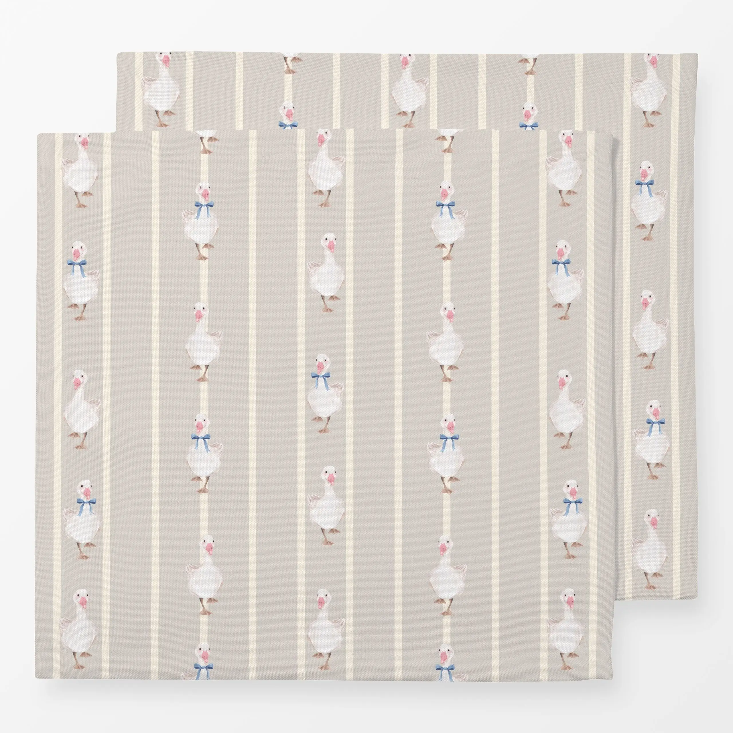 Servietten Gans gestreift beige - Frühling, Kinderzimmer & Motive für Kinder, Ostern - von „Katrin Graff"; Wasserfarben, Aqu...
