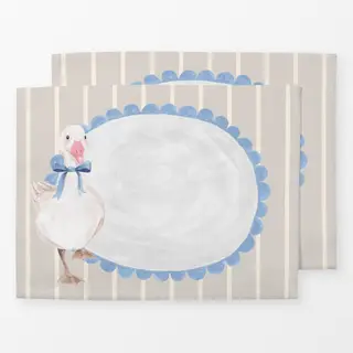 Tischset Gans gestreift beige
