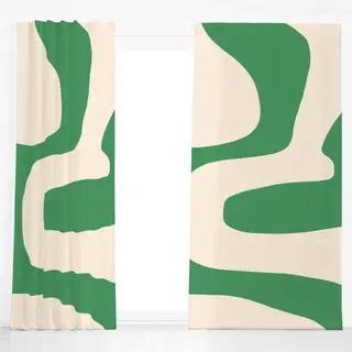 Dekovorhang Abstrakte Form Grün