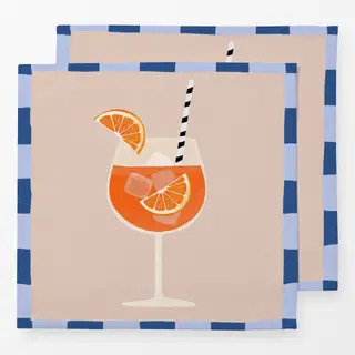 Servietten Cocktail blau orange