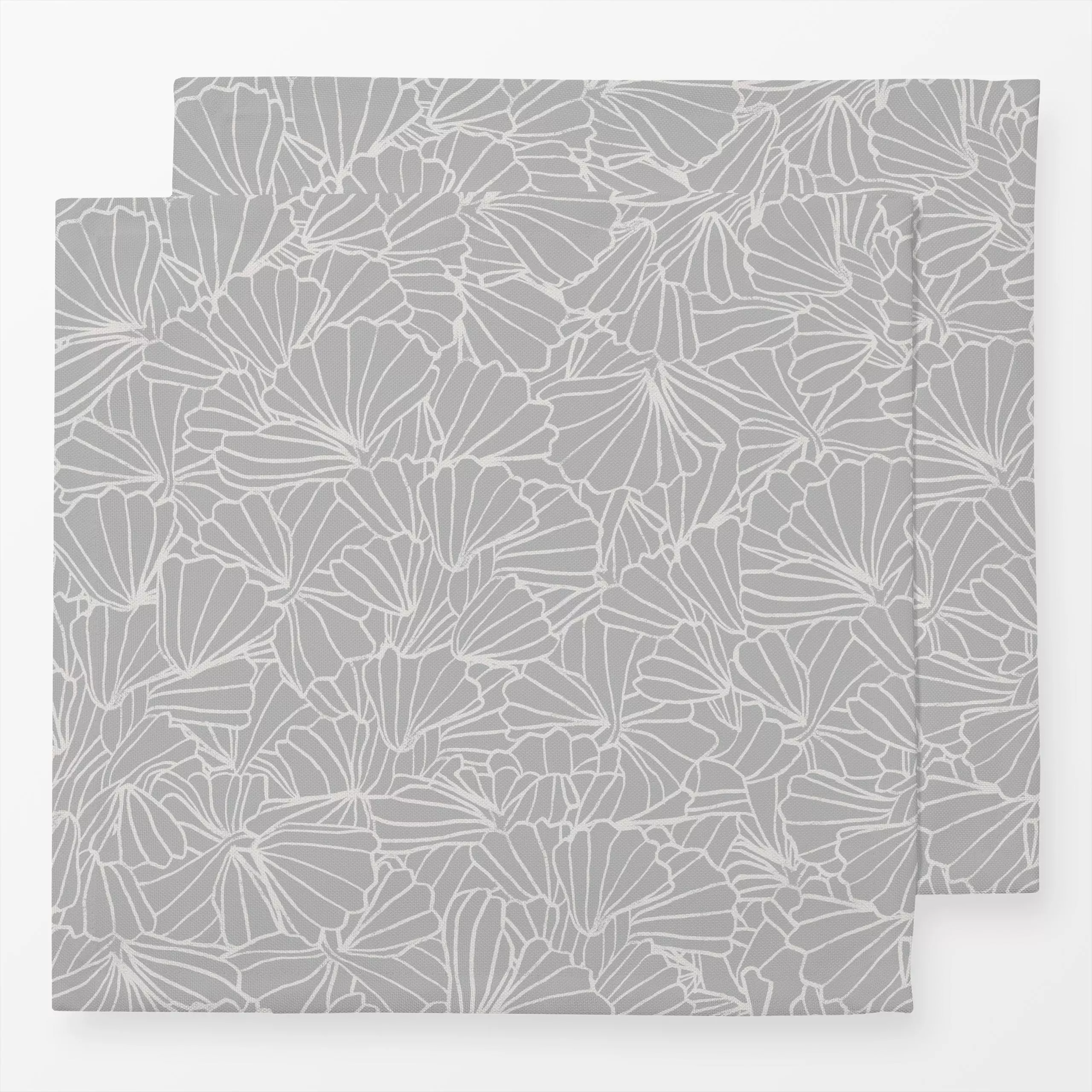 Servietten Muscheln Grau Dunkel - Natur & Landschaft, Sommer, Symbole & Muster - von „textilwerk x hejmelig"; grau, Strand, ...