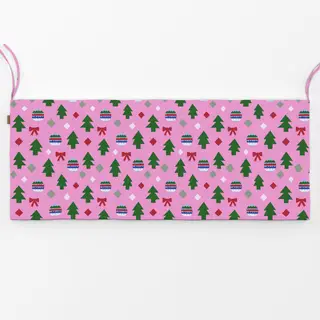 Bankauflage Weihnachtsmuster pink