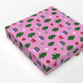 Bodenkissen Weihnachtsmuster pink