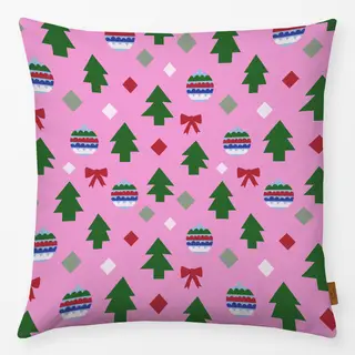 Kissen Weihnachtsmuster pink
