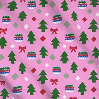 Meterware Weihnachtsmuster pink