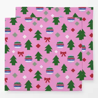 Servietten Weihnachtsmuster pink