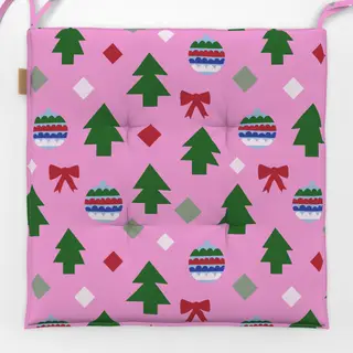 Sitzkissen Weihnachtsmuster pink