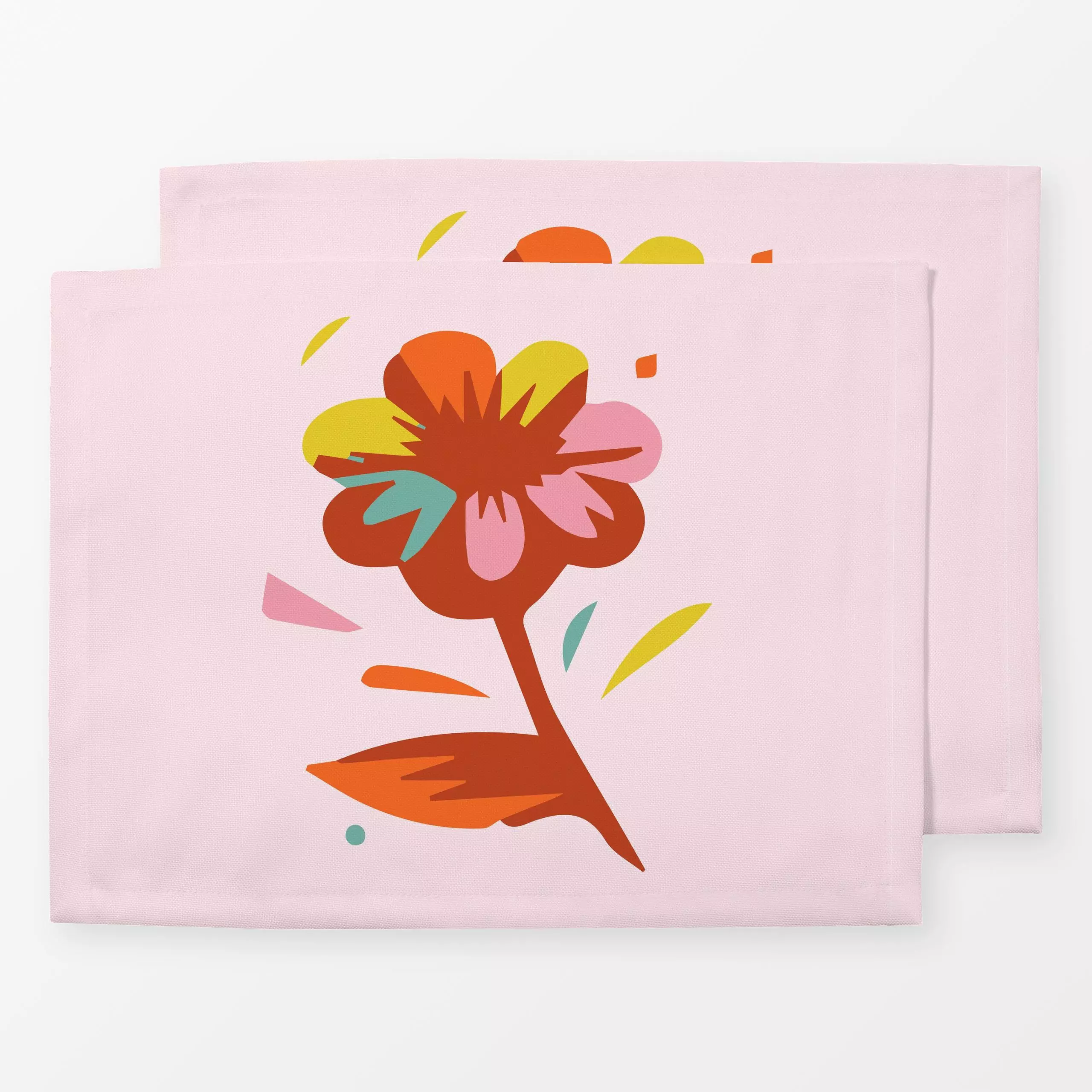 Tischset Farbfreude Blume 2 - Blumen & Florales, Frühling - von „Primus Pattern"; Natur, Blumen, Retro, Blüten, Sommer, posi...