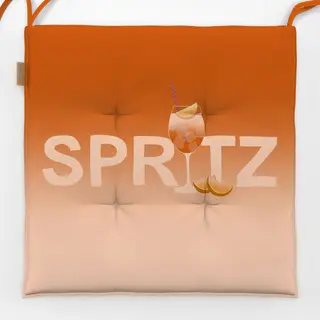 Sitzkissen Spritz Typo Verlauf Orange