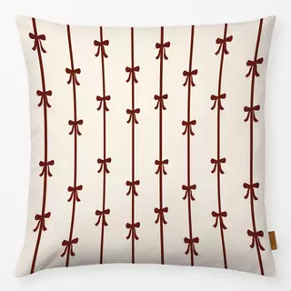 Kissen Schleifen und Streifen rot