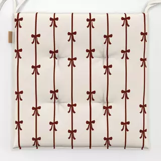 Sitzkissen Schleifen und Streifen rot