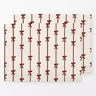 Tischset Schleifen und Streifen rot