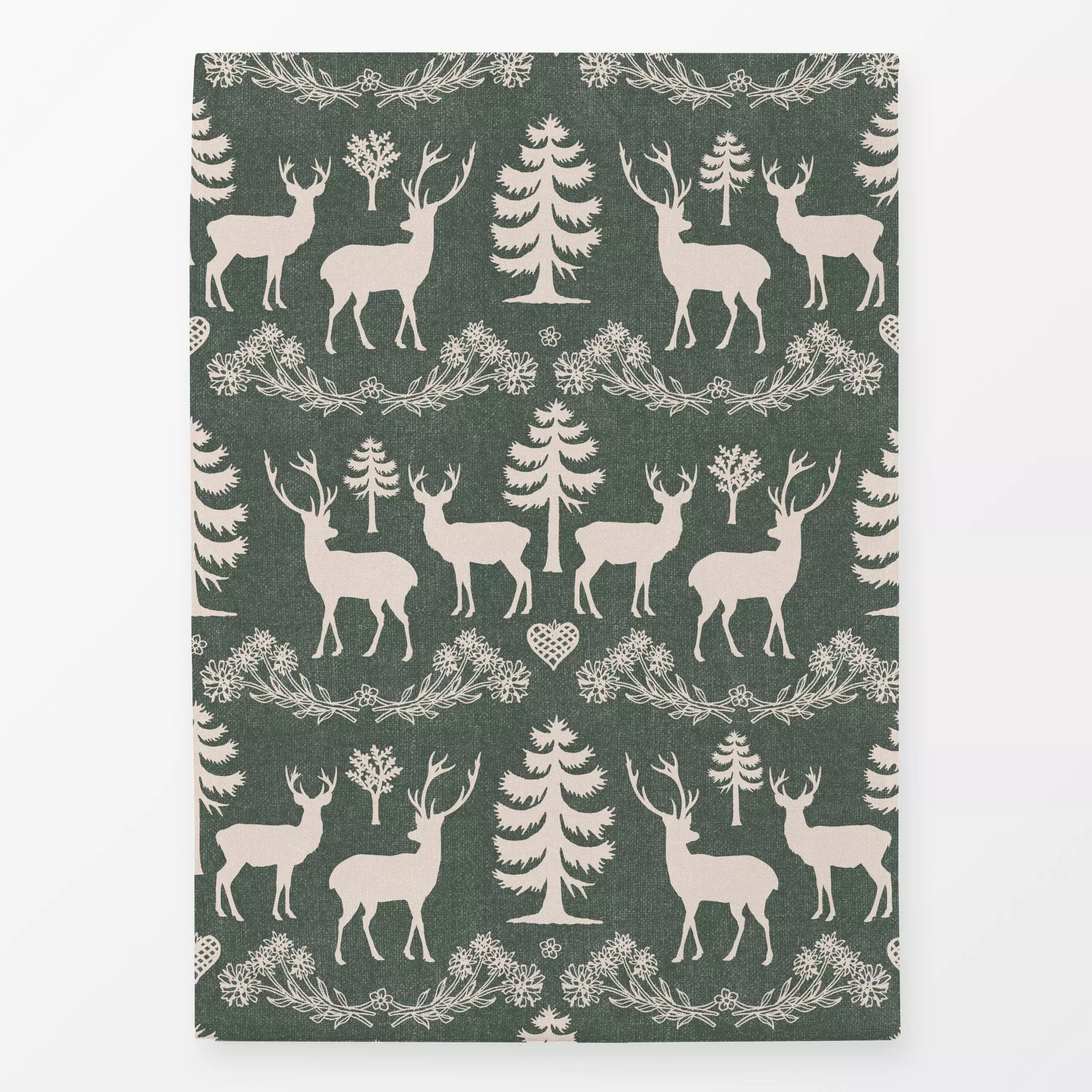 Geschirrtücher Nordic Woodland deer III - Weihnachten, Winter - von „Bloomery Decor"; Tannenbaum, Hirsch, Tannenwald, Deer, ...