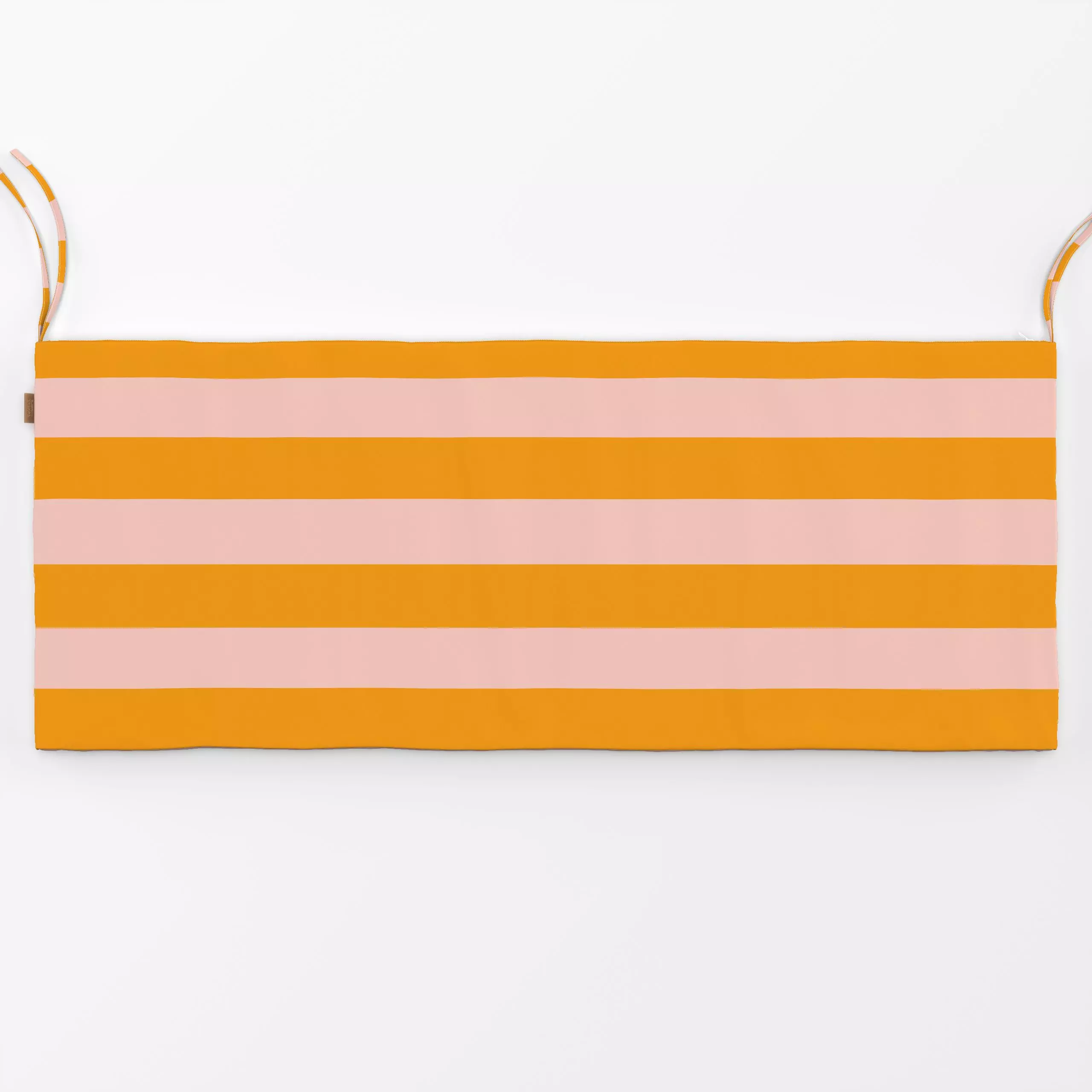 Bankauflage Orange Pinke Streifen - Symbole & Muster - von „Sara Maria"; Streifen, Kissen, Strand, Sommer, minimalistisch, s...