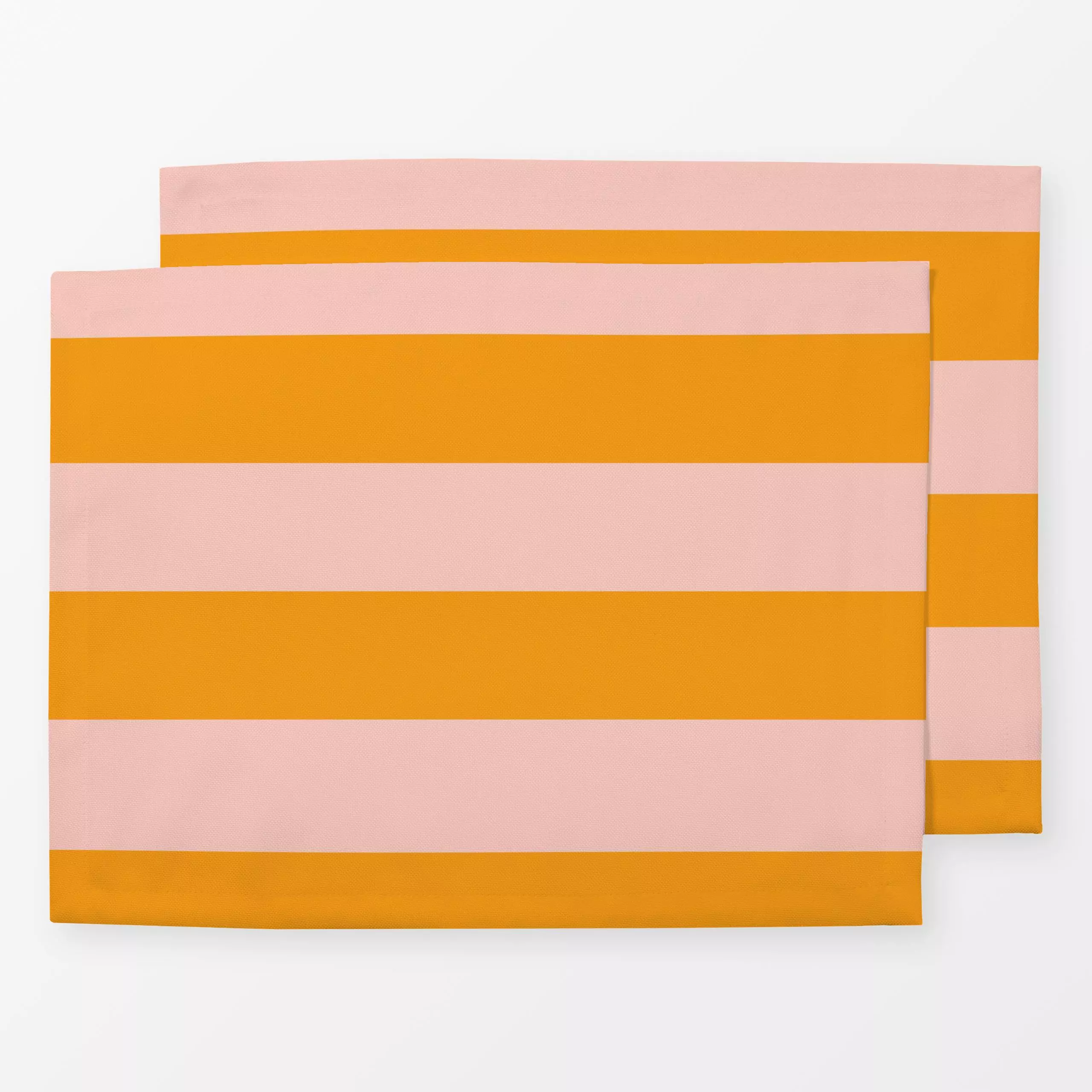 Tischset Orange Pinke Streifen - Symbole & Muster - von „Sara Maria"; Streifen, Kissen, Strand, Sommer, minimalistisch, scan...