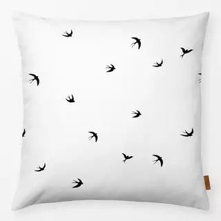 Kissen Schwalben schwarz-weiss