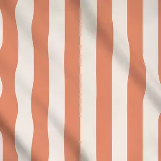 Meterware Streifen orange ecru