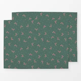 Tischset Xmas - Zuckerstange grün