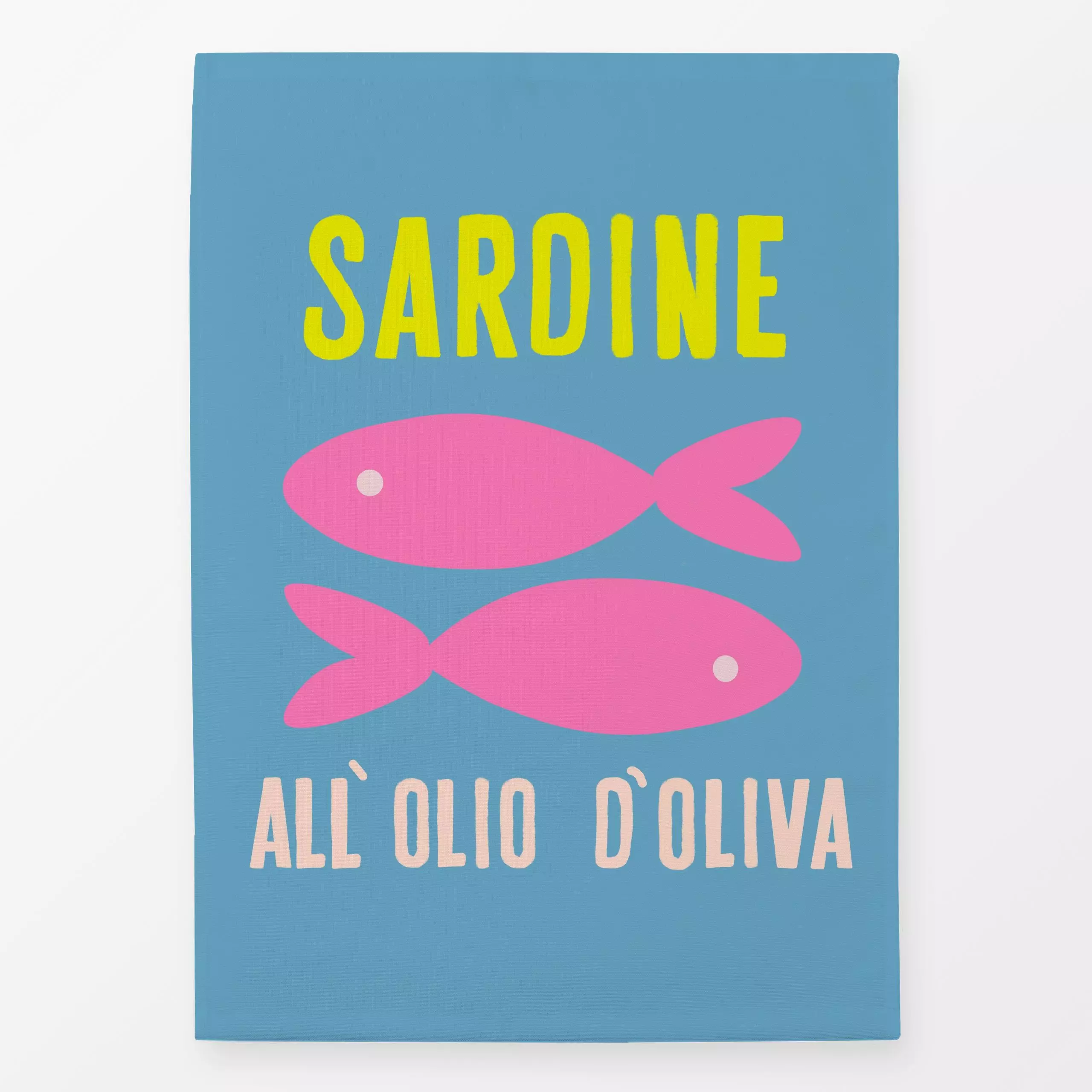 Geschirrtücher Sardinen Fische Dose Auf Blau - Sommer, Tiere, Sprüche & Schriftzüge - von „Alisa Knöß"; Fische, modern, mari...