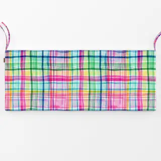 Bankauflage Sommer Karomuster Plaid Pink